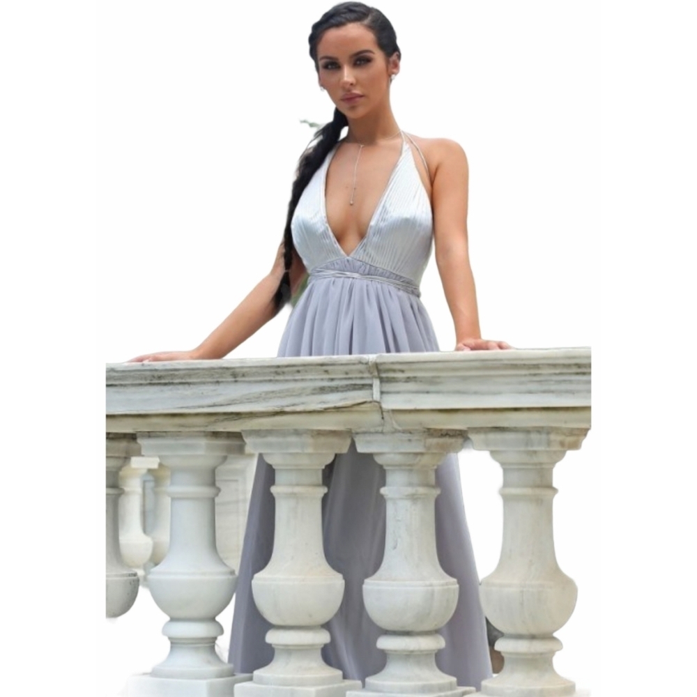 Carli Bybel x Missguided Grey Maxi Dress